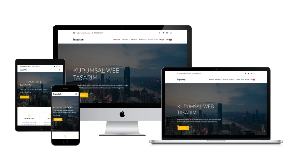 İnşaat Firmaları İçin Kurumsal Web Sitesi Yazılımı V2 – Proje, Hizmet ve Blog Yönetim Sistemi