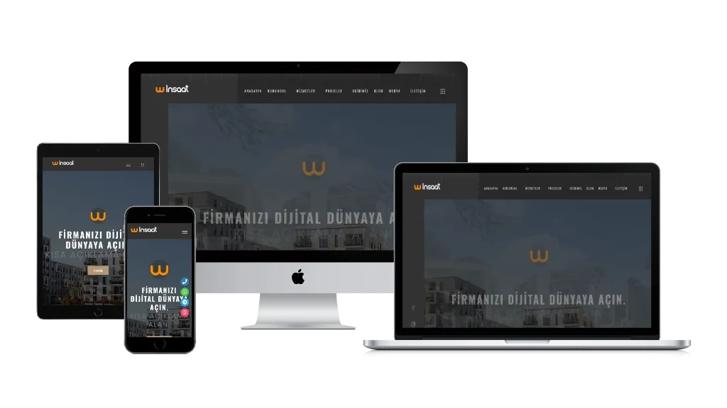 İnşaat Firmaları İçin Kurumsal Web Sitesi Yazılımı – Proje ve Referans Tanıtım Sistemi